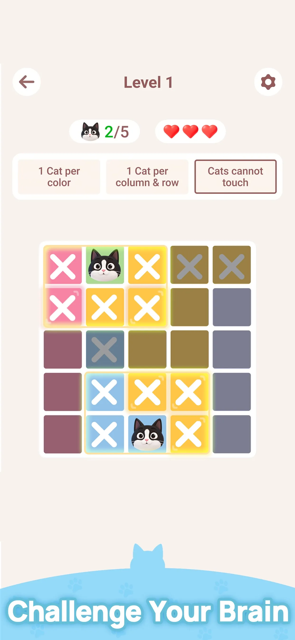 App Store screenshot of a Meowdoku puzzle in progress